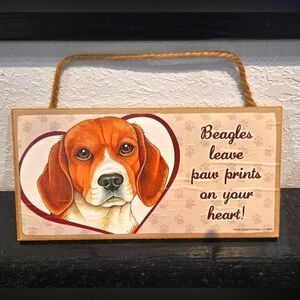 3/$20 Beagle "(Dogs) leave Paw Prints on your heart"! Decorative Wall Sign